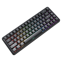 Mechanical keyboard with RGB lighting on a white background