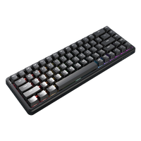 Mechanical keyboard with RGB backlighting on a white background