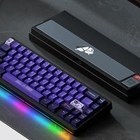 Gaming keyboard with RGB lighting on a dark surface, featuring the WEIKAV brand.